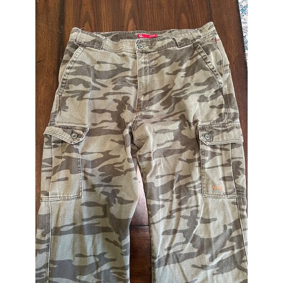 Vintage A.P.C.O Cargo Pants Jeans Camouflage Green Camo Baggy Wide Leg 36 X 30 - Picture 2 of 7